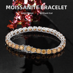 J&C Luxury 3mm 4mm Moissanite Tennis Bracelets for <b>Men</b> Women VVS Lab Diamond 925 Sterling Silver Best Gifts - Product Image 2