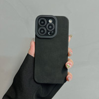 Étui de téléphone en cuir PU de luxe pour iPhone 16 Plus 16 Pro Max, protection de l'objectif pour iPhone 16, coque en silicone souple antichoc