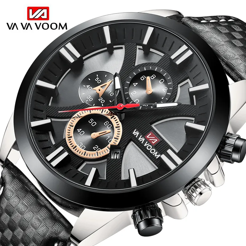 VAVA VOOM VA-2302 High Quality Male Quartz Movement make custom watch Leather 2022 watches cheapest watch brands