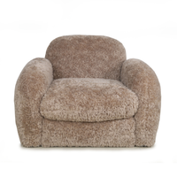 Fauteuil simple en polaire marron thé au lait, fauteuil d'appoint moderne et confortable pour la décoration de la chambre et du salon