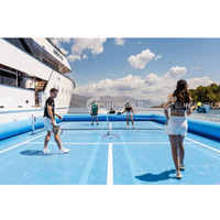 Terrain de tennis flottant gonflable de taille personnalisée, arène, jeu de sport, terrain de pickleball gonflable à vendre