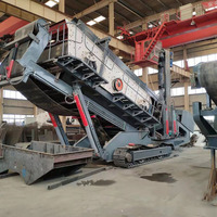 Machine de criblage de sable hydraulique sur chenilles, crible vibrant mobile pour concasseur de pierres