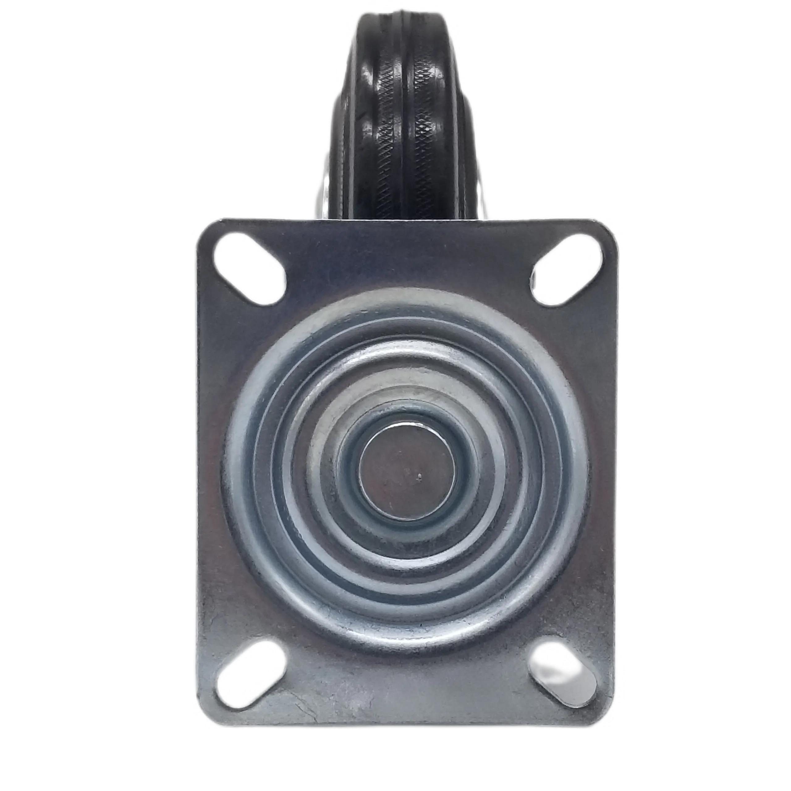 Support OEM ODM 4 Inch Load 70kg Black Color Plate Swivel Rubber Caster Wheel