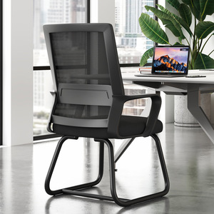 Modern Executive Ergonomic Fabric Home <b>Office</b> Task <b>Chair</b> Foldable Extendable Adjustable Iron Frame Gliding <b>Without</b> <b>Wheels</b> - Product Image 4
