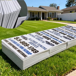 Forma personalizada PP tablero de señal de plástico corrugado impresión <span class=keywords><strong>Coroplast</strong></span> Yard signos 18x24 H estacas publicidad al aire libre - Product Image 1
