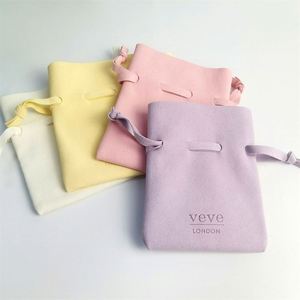 Customized Fashion Design Luxury Suede <b>Drawstring</b> Jewelry Pouch Eco Friendly Velvet <b>Drawstring</b> Dust Bags - Product Image 2