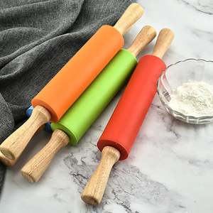 Rouleau à pâtisserie antiadhésif en bois de hêtre et <span class=keywords><strong>silicone</strong></span>, vente directe du fabricant, idéal <span class=keywords><strong>pour</strong></span> la pâtisserie et les arts culinaires - Product Image 3