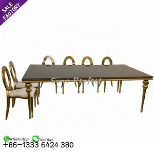 New Arrival Nordic Dinner Hotel Banquet <b>Table</b> Stainless Steel Rectangle Bridal <b>Tables</b> Set Wedding - Product Image 1