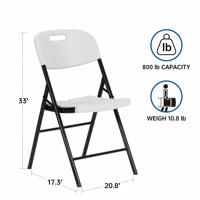 Chaises pliantes en plastique modernes, légères, imperméables, résistantes (800 lbs), pour la maison, le jardin et l'extérieur