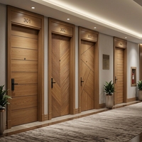Plaques de porte personnalisées haut de gamme pour villas et hôtels, porte en bois insonorisée, résistante au feu et ignifuge, porte en bois ignifugée