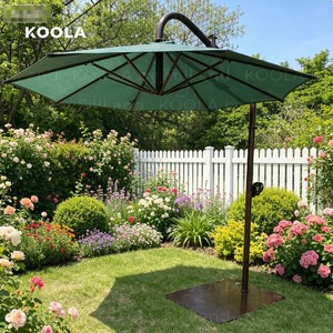 Parasol déporté de 4 m, robuste, en acier, pour terrasse, résistant aux UV, imperméable, pour hôtel - Product Image 1