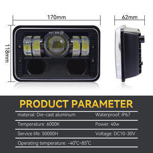 Nouvelles ampoules H4 60W 6000LM 6000K 5x7 à montage universel avec télécommande, phares de véhicule tout-terrain étanches à faisceau haut/bas avec effet Devil Eye - Product Image 6