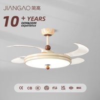 JianGao Nouvelles Innovations Plafonniers LED Intelligents Rétractables Modernes Simples et Invisibles de 42 Pouces avec Ventilateurs, Lampe et Télécommande pour la Maison