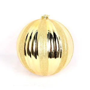 Amazon Cross-border Hot New Best Selling Hand Painted 20cm Shatterproof Shiny Big Christmas Ball Holiday Decoration Pendant