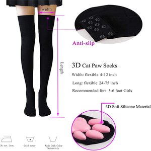 Vente en gros de coussinets de pattes de <span class=keywords><strong>chat</strong></span> mignons jeunes filles femmes bas à griffes cuisse haute chaussettes tubulaires <span class=keywords><strong>chaussette</strong></span> de compression - Product Image 3