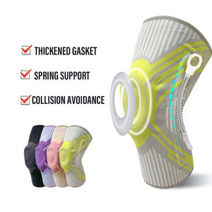 シリコンパッドと両側ステーを備えた膝関節通気性圧縮膝ブレースサポートの高度な安定性 - Product Image 3