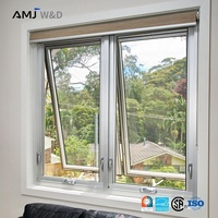 Fenêtres à auvent de luxe en aluminium à rupture de pont thermique à double vitrage, conformes aux normes américaines modernes, avec certification NFRC et CSA