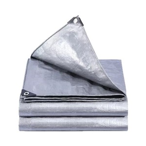 Boxin Double Silver PE Tarpaulin 6x8 <b>Waterproof</b> Sun Protection Construction Outdoor Rainproof Cover - Product Image 2