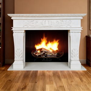 Manto de mármol independiente moderno hecho <span class=keywords><strong>a</strong></span> medida con control remoto para chimeneas en salas de estar y hoteles - Product Image 1