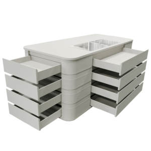 ホームレザーキャビネットクロークルームアイランドテーブルワードローブ収納ウォーククローゼットワードローブアクセサリーリフトウォッチ付き - Product Image 2