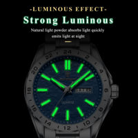 Montre pour homme Poedagar, double calendrier, étanche, lumineuse, pour homme, cadran rond, bracelet en acier inoxydable, montre à quartz pour homme