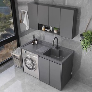 Mueble Combinado Multifuncional de Aluminio para Lavadora de Uso Doméstico 120*63, Material de Aluminio y Ligero para un Uso Prolongado - Product Image 3