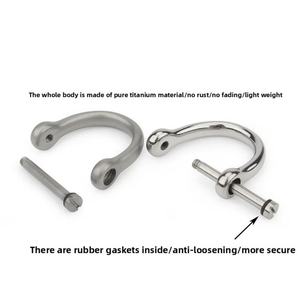 Llavero de titanio Zoryn con anillo en D en forma de herradura, chapado al vacío, accesorios de joyería de titanio puro - Product Image 3