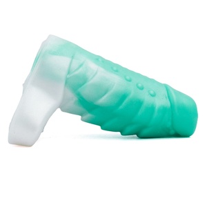FRRK-307 Funda de silicona líquida para pene, con forma, gruesa, extendida, hueca, con diseño de diente de lobo, suave - Product Image 3