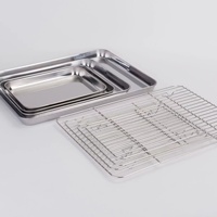 Ensemble de cuisson en acier inoxydable quatre tailles avec grille de refroidissement, compatible gaz et induction - Design moderne