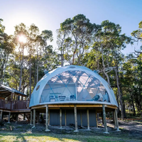 Tenda Dome untuk Berkemah Rumah Dome Geodesik Transparan Jernih untuk Glamping Luar Ruangan, Hotel, dan Taman