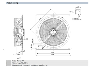 Ventilateur axial AC industriel ebm-papst W4D500-GM01-03 500 mm pour systèmes de ventilation et de refroidissement HVAC et condenseurs - Product Image 2