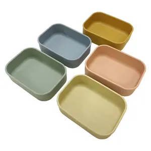 High Quality Kitchen Portable Silicone Lunch Bento Box Sealed Storage Food Storage Box Silicone Heated Storage Containers