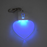 Personalisierter Verstellbarer Acryl-LED-Schlüsselanhänger Sublimations-Rohlinge mit Mehrfarbiger LED und Knopfbatterie