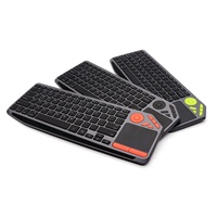 Keyboard Gunting Nirkabel Mode Ganda Baru LED Touchpad Smart TV PC Tablet 2.4G USB 3.0 Sakelar Hitam Ultra Tipis