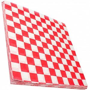 Sandwich-Einwickelpapier Lebensmittelkorb-Einlagen Klassisch Kariert Fettbeständig Silikonbeschichtet Hitzebeständig Ofenfest 40gsm - Product Image 2