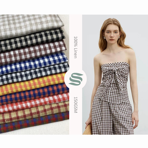 <span class=keywords><strong>Tissu</strong></span> 100% <span class=keywords><strong>lin</strong></span> teint <span class=keywords><strong>en</strong></span> fil, à carreaux colorés, à motifs gingham, respirant, <span class=keywords><strong>en</strong></span> <span class=keywords><strong>lin</strong></span>, pour hommes <span class=keywords><strong>et</strong></span> femmes - Product Image 1