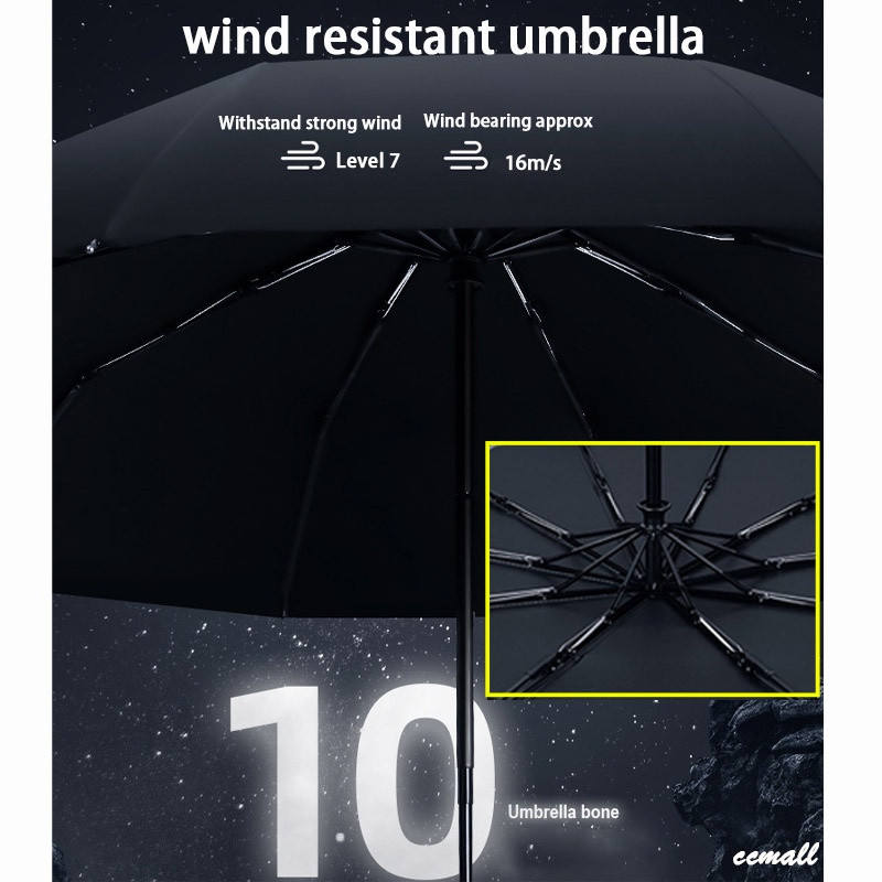 Automatic Reverse Umbrella with LED Flashlight - Image 3