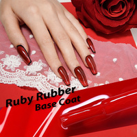Ruban adhésif pour ongles en gel Ruby Rubber Base Coat à usage unique, longue durée, véritable gel, non toxique, semi-durci, autocollants de vernis à ongles en gel UV