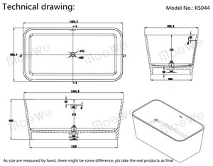 Rowebath מאט מוצק אבן שרף לבד אמבטיה לבד פוליאסטר רך מושחז 58 "אמבטיה חופשית למכירה - Product Image 4