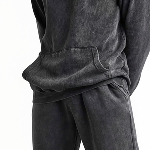 Mejor venta al por mayor para hombre lavado con ácido sudor traje Venta caliente logotipo personalizado chándal de calidad superior ropa de calle - Product Image 1