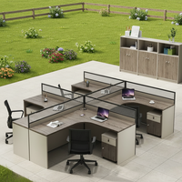 Bureaux et chaises de travail modulaires personnalisés pour employés, type L, 2/4/6/8 postes, poste de travail simple et moderne pour le personnel