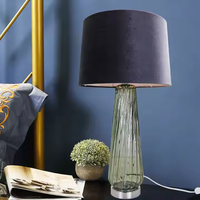 Décor à la maison dégradé couleur allongé verre lampe Base cône velours tissu abat-jour lampe de Table chambre Table lumière