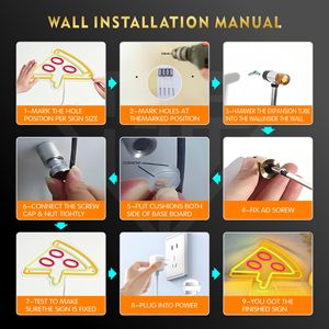 Insegna al Neon LED Personalizzabile con Consegna Rapida, 'Buon Compleanno' in Bianco, per Uffici, Negozi, Case, Hotel, Taxi, Auto, Bar, Centri Commerciali, con Telecomando e Alimentazione DC - Product Image 5