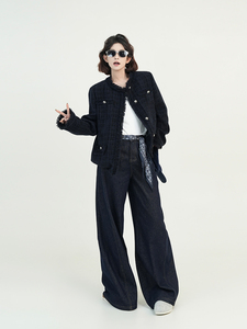 Jeans <span class=keywords><strong>de</strong></span> Pierna Recta <span class=keywords><strong>de</strong></span> <span class=keywords><strong>Cintura</strong></span> <span class=keywords><strong>Alta</strong></span> Azules para Mujer, Estilo Coreano Nuevo <span class=keywords><strong>de</strong></span> Otoño e Invierno, Versátiles, Adelgazantes, <span class=keywords><strong>de</strong></span> Pierna Ancha hasta el Suelo - Product Image 5