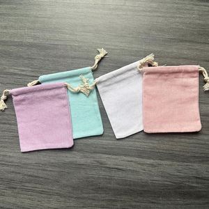 Sac à poussière en toile de coton de haute qualité, sac cadeau en coton coloré avec doubles cordons - Product Image 3