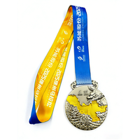 Medalla de Maratón de Calidad Premium, Chapada en Oro y Plata, con Logotipo Personalizado en Relieve 3D, para Premios de Torneos de Alto Nivel