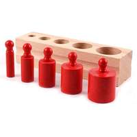 Outils d'enseignement en bois Montessori, jouets à douille cylindrique, blocs de cylindres à boutons, bon marché, offre spéciale, 2022