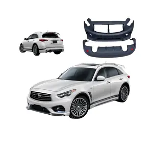New design IMPUL style front bumper and rear spoiler upgraded facelift body kit for Infiniti QX70 FX37 FX50 FX35