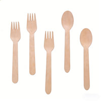 Couverts jetables décoratifs en bois pour fêtes d'anniversaire et célébrations – Vaisselle écologique en bouleau colorée pour événements à thème