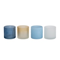 Porte-bougies en verre gaufré côtelé, porte-bougies en verre givré multicolores pour la décoration de la maison, de la table, des mariages et des fêtes